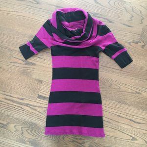 Express Striped Sexy Basic Cowl-Neck Tee